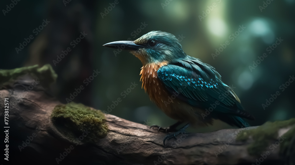 Photo colorful bird on nature background