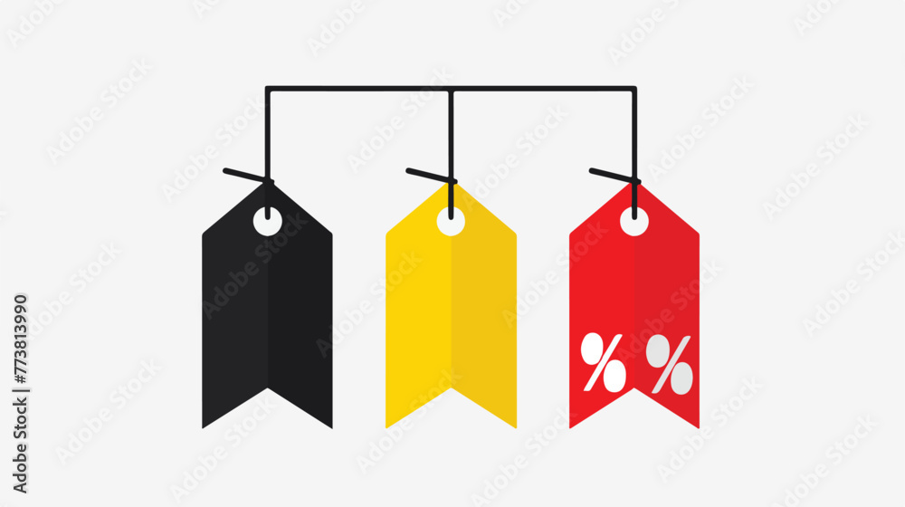 Sale tags icon. Price labels percent sale off. Flat 