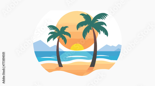 Fototapeta Naklejka Na Ścianę i Meble -  Sea beach icon. Simple vector graphics flat vector isolated