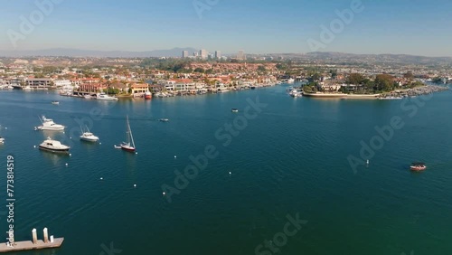 Aerial Drone shots of Newport Beach Southern California