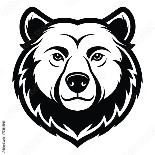 Bear head design  Bear icon vector  filled flat sign  solid pictogram illustration