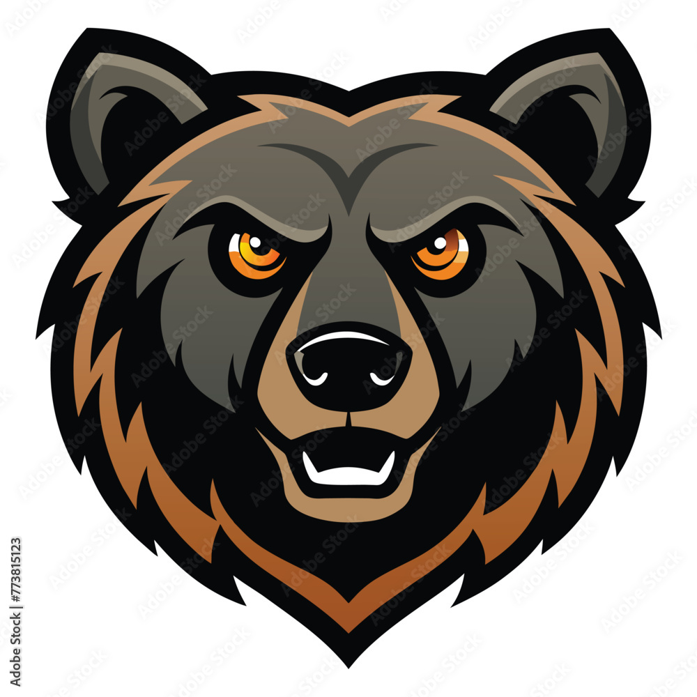 Bear head design, Bear icon vector, filled flat sign, solid pictogram illustration