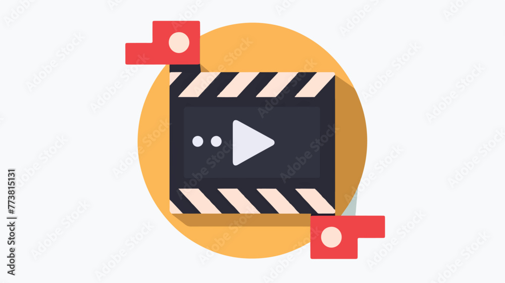 Movie clip icon in trendy flat style with player