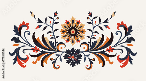 Old turkish motif and icon on flat background