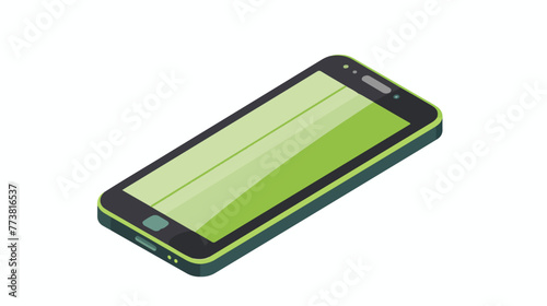 Smartphone. Vector icon. Green flat vector isolated o