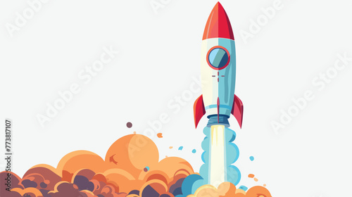 Space rocket flat vector isolated on white background