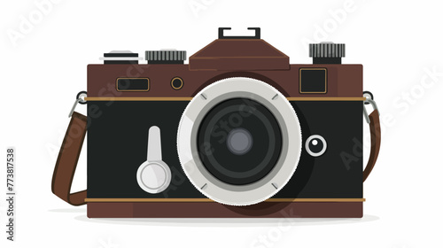 Photographic camera symbol Flat vector isolated on wh