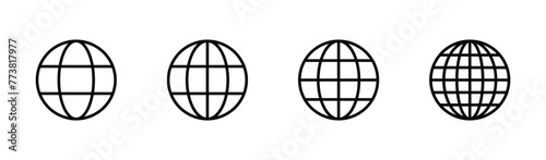 globe icon set vector. homepage icon set