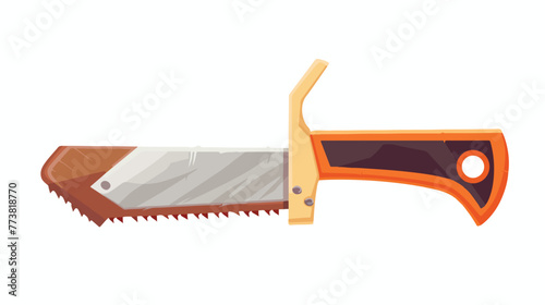 The construction tool icon. Hand saw. Drawing vector photo
