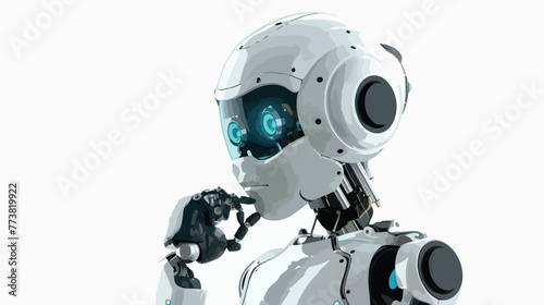 Robot thinks about something. Clipping path included © Mishab