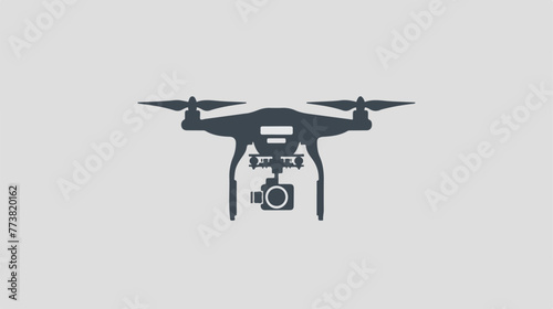 Unload Drone vector icon. Style isolated flat symbol white c © RedFish