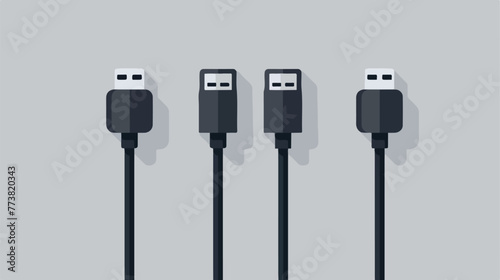 USB Micro cables icon isolated on grey background. Con
