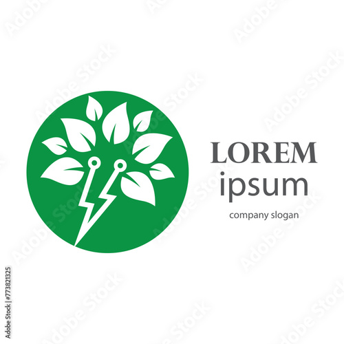 environmentally friendly electricity supply logo design