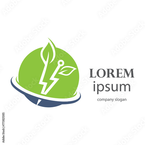 environmentally friendly electricity supply logo design