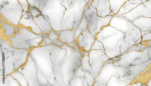 White luxury marble tile texture with gold veins pattern 