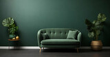green living room with sofa