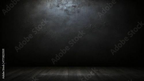 Dark black textured concrete wall background photo