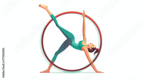 Wheel for yoga gymnastics Pilates Vector flat vector
