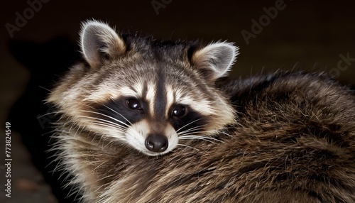 A Raccoon With Its Tail Curled Around Its Body Ke