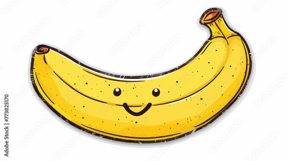 yellow banana fruit carton emoticon. doodle icon draw
