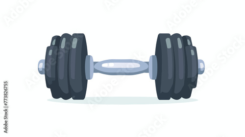 Vector illustration of Dumbbell vector icon in Gray