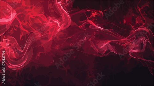 Vector red smoke on dark background. Realistik vector