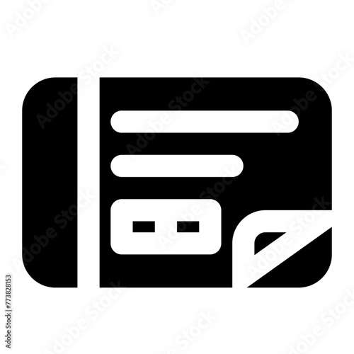 cheque icon for illustration