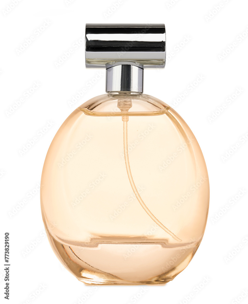 Luxury perfume in bottle isolated on white - obrazy, fototapety, plakaty 