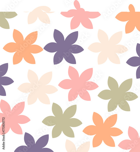 Vector illustration of a seamless floral pattern with spring flowers. Lovely floral background in sweet colors