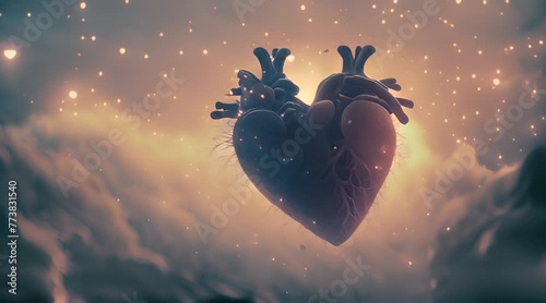 Abstract heart, heart anatomy, healthcare medical concept photo