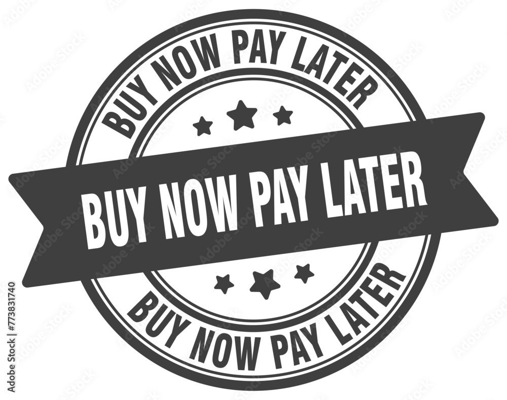buy now pay later stamp. buy now pay later label on transparent background. round sign