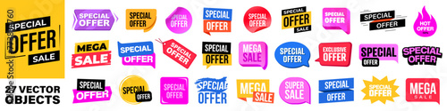 Special offer banner. Special offer set. Flat style.