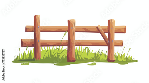 Wooden fencing on farm ranch garden isolated country