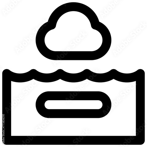 Smoke on the Water. Editable stroke vector icon.