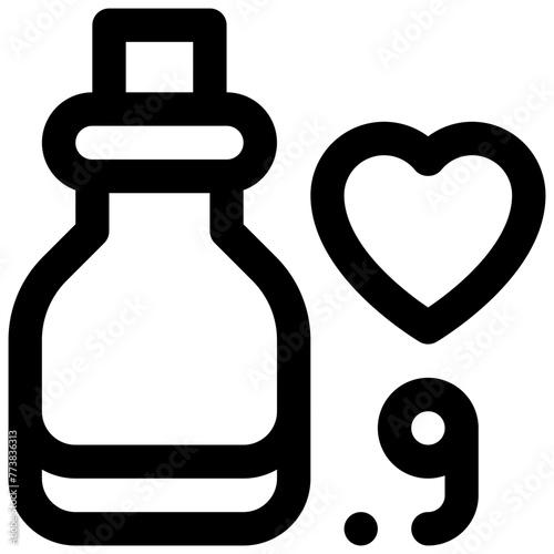 Love Potion No. 9. Editable stroke vector icon.