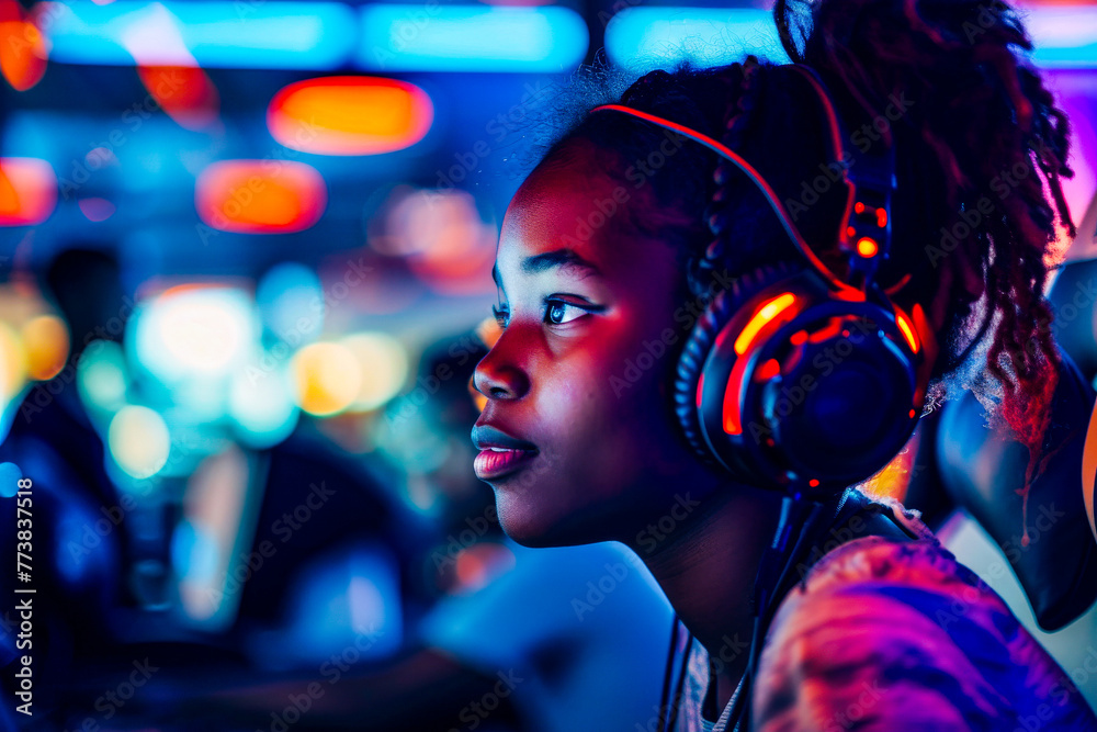 The player is absorbed in a high-stakes esports match, with dynamic backlighting enhancing the competitive atmosphere The player is absorbed in a high-stakes esports match, with dynamic backlighting enhancing the competitive atmosphere