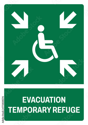 iso emergency and first aid safety signs evacuation temporary refuge size a4/a3/a2/a1