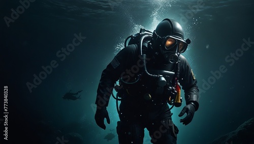 scuba diver in the sea © Prashant