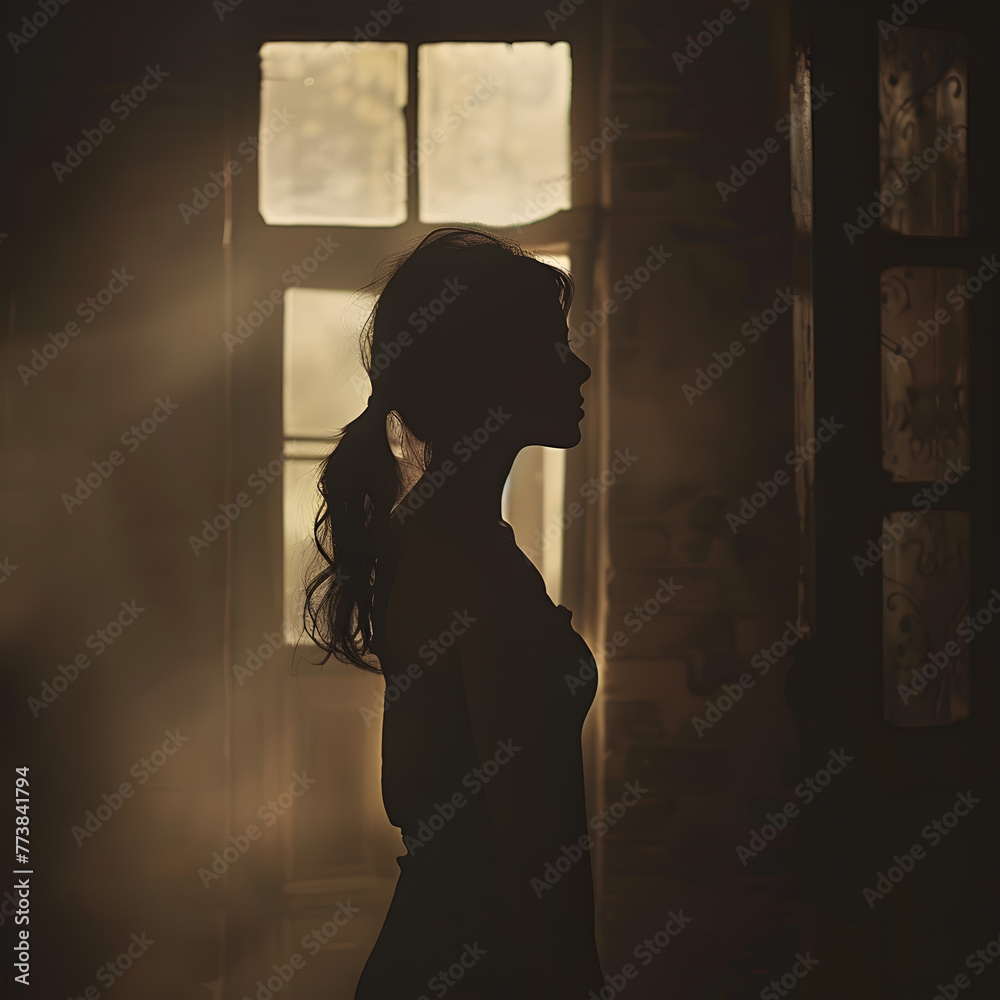 silhouette of a beautiful model 