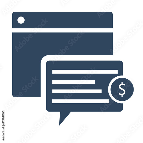 Blog, blogging, paid icon