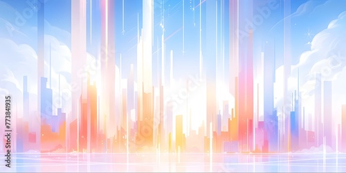 Abstract Design Background  light shining through   light sky-blue and amber   light magenta andwhite  linear perspective  light silver and orange. For Design  Background  Cover  Poster  Banner  PPT  