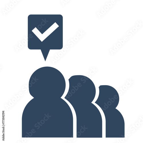 Approval, audience, endorsement icon