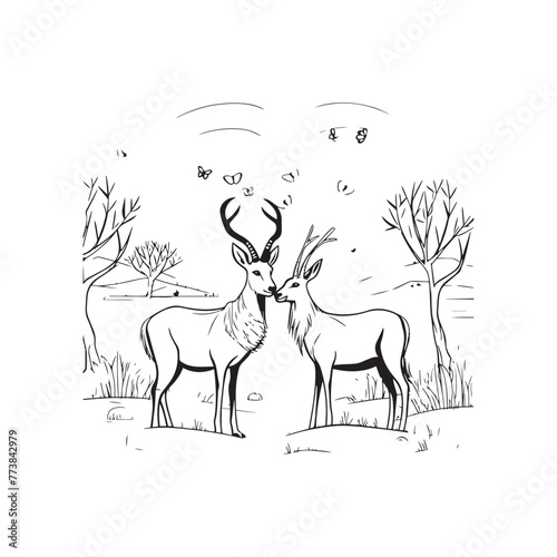 Deer, Head, Stag, Antler, In Silhouette