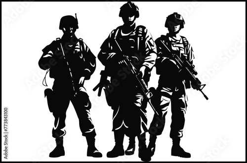 Veterans Army Soldier Silhouette Clip art Vector, Soldier Silhouette Images, Military Silhouette Images.