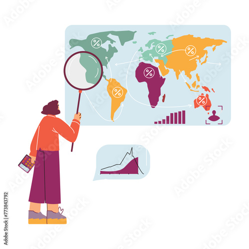 Global demographic research vector illustration