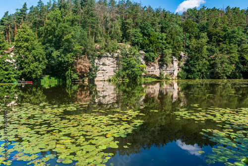 Harasov pond in KOkorinsky dul valley in Czech republic photo