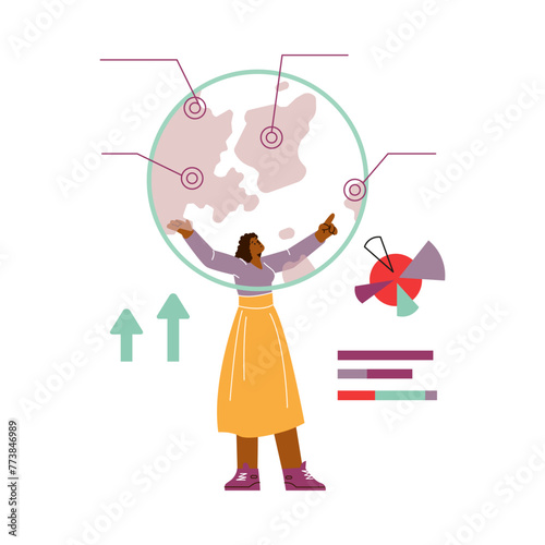 Demographic data analysis vector illustration