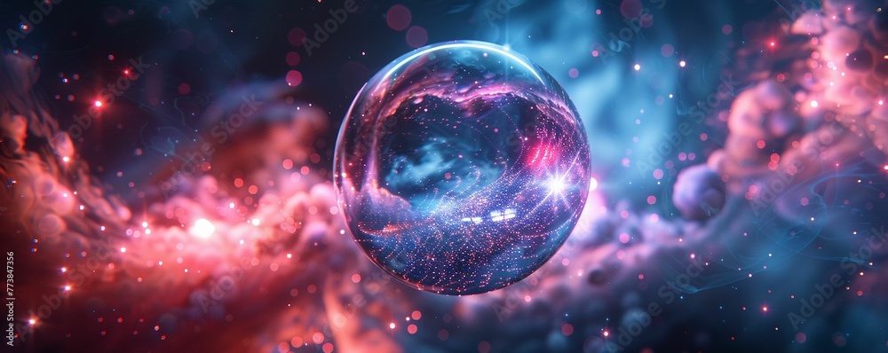 Temporal Anomaly, shimmering orb, hovering mid-air, warping the fabric of space around it, causing reality to bend and twist 3D render, Spotlight, Chromatic Aberration Temporal Anomaly, shimmering orb, hovering mid-air, warping the fabric of space around it, causing reality to bend and twist 3D render, Spotlight, Chromatic Aberration