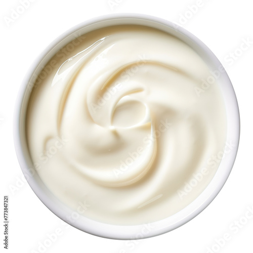 Bowl of bechamel sauce isolated on transparent background Remove png, Clipping Path, pen tool