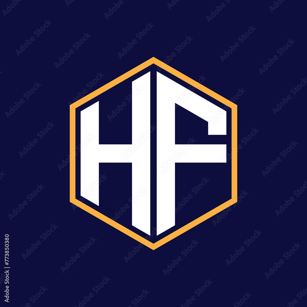 Obraz premium Modern hf letter logo design 